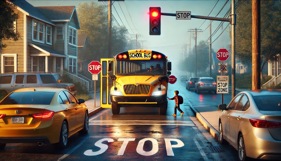 DALL·E-2024-12-25-23.18.17-A-realistic-photographic-depiction-of-a-school-bus-stopped-on-a-residential-street-actively-picking-up-or-dropping-off-a-child.-The-bus-has-its-door-.webp.webp